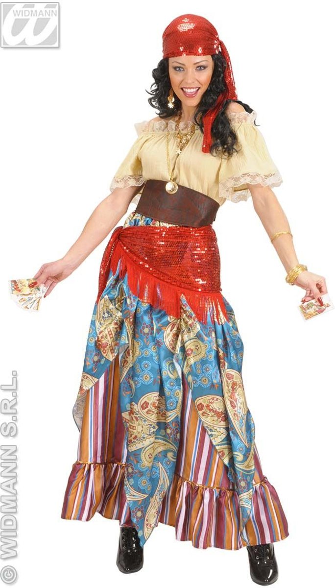 Zigeuner & Zigeunerin Kostuum | Waarzegster Gipsy Lady Kostuum Vrouw | XL | Carnaval kostuum | Verkleedkleding